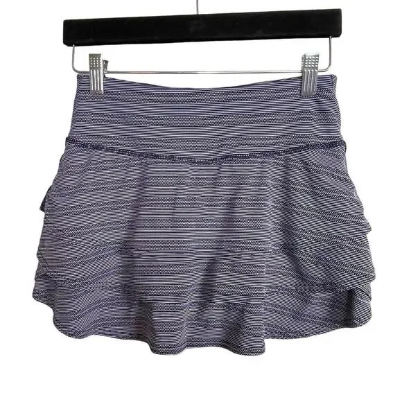 Athleta Tiered Mini Tennis Skirt – Size XS – Blue Striped - Picture 1 of 7